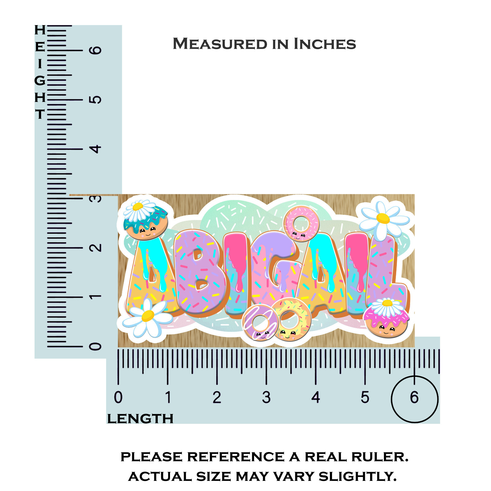 Custom Name Stickers • Waterproof Vinyl • Cute Donut Design • Sweet Lovers Gift