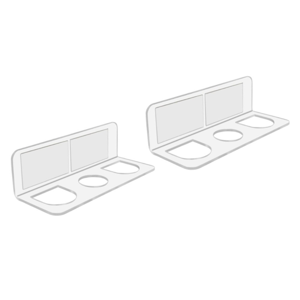 Acrylic Hair Brush Holder 2 Pack Wall Mounted Organizer with Three Open Slots