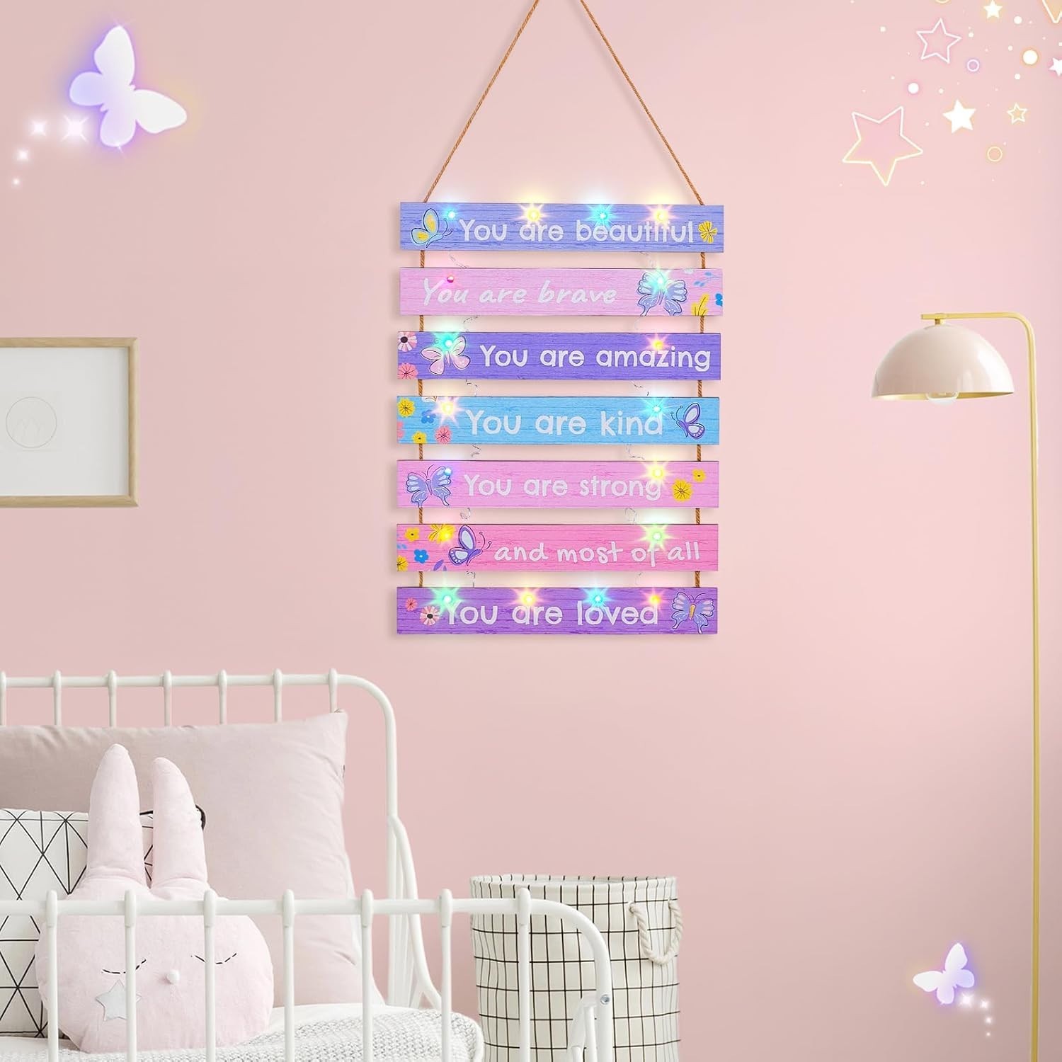 Vibrant Motivational Wall Decor for Kids with Remote-Controlled LED Lights