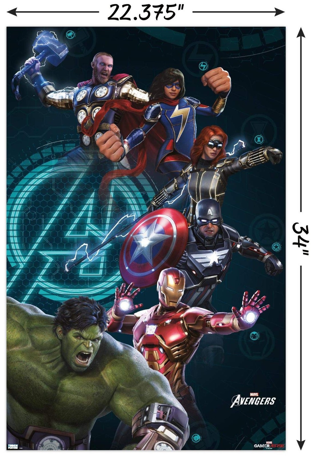 Trends International Marvel's Avengers – Group Wall Poster, 22.375" x 34", Un…