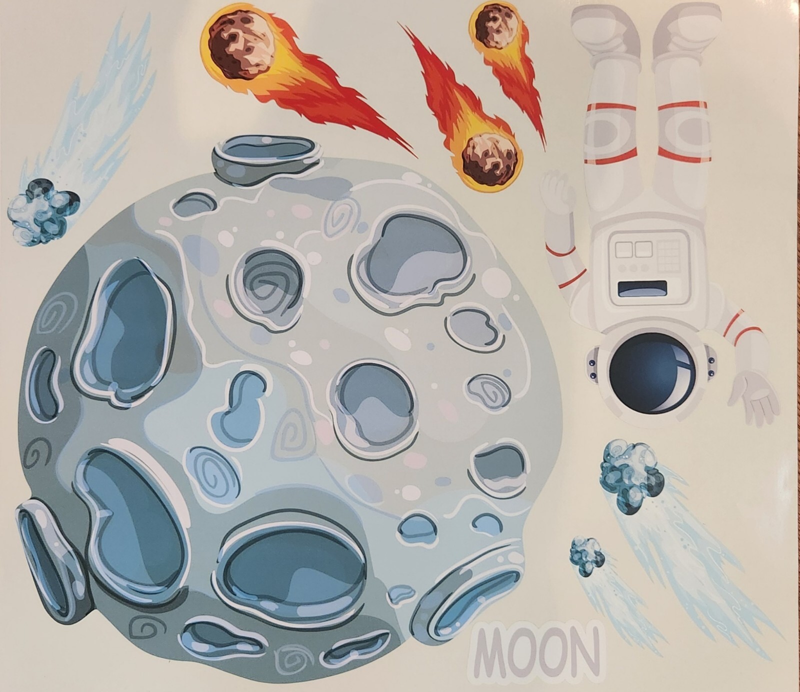 Space Wall Sticker, Planet Solar System, 4 3D Space Mouse ABC 123 Wall Stickers