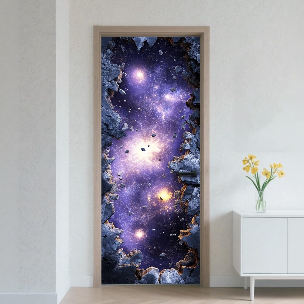 Door Sticker Peel Stick Removable Adhesive Door Mural Decal Vinyl PVC Waterpr…