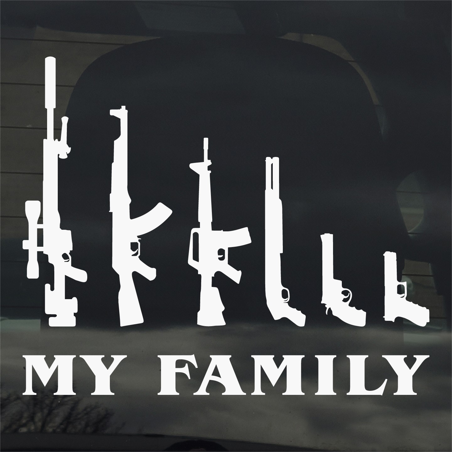 My Gun Family Vinyl Decal Sticker for Car Window Laptop & More