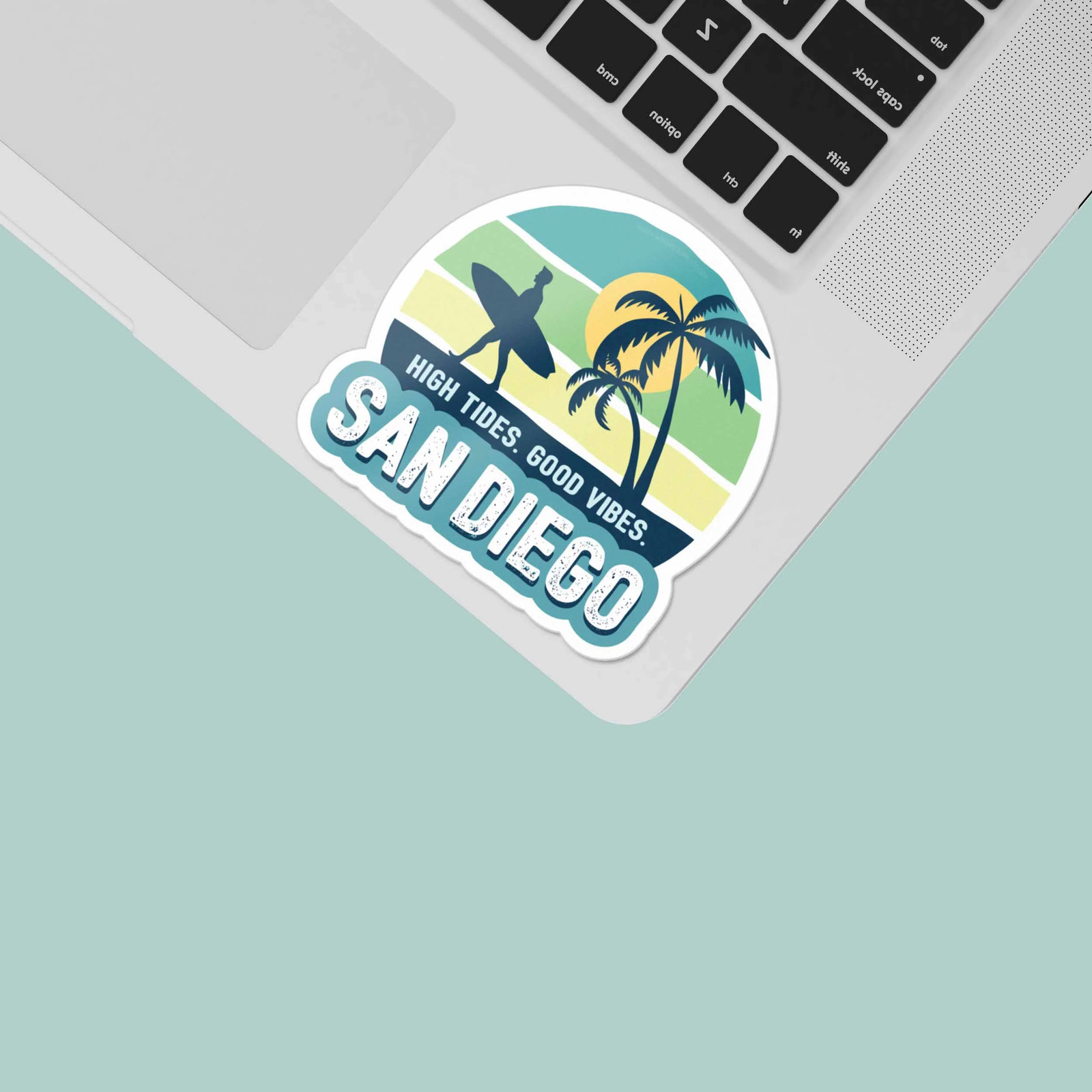 Surf San Diego Sticker – Southern California Decal for Water Bottle or Laptop