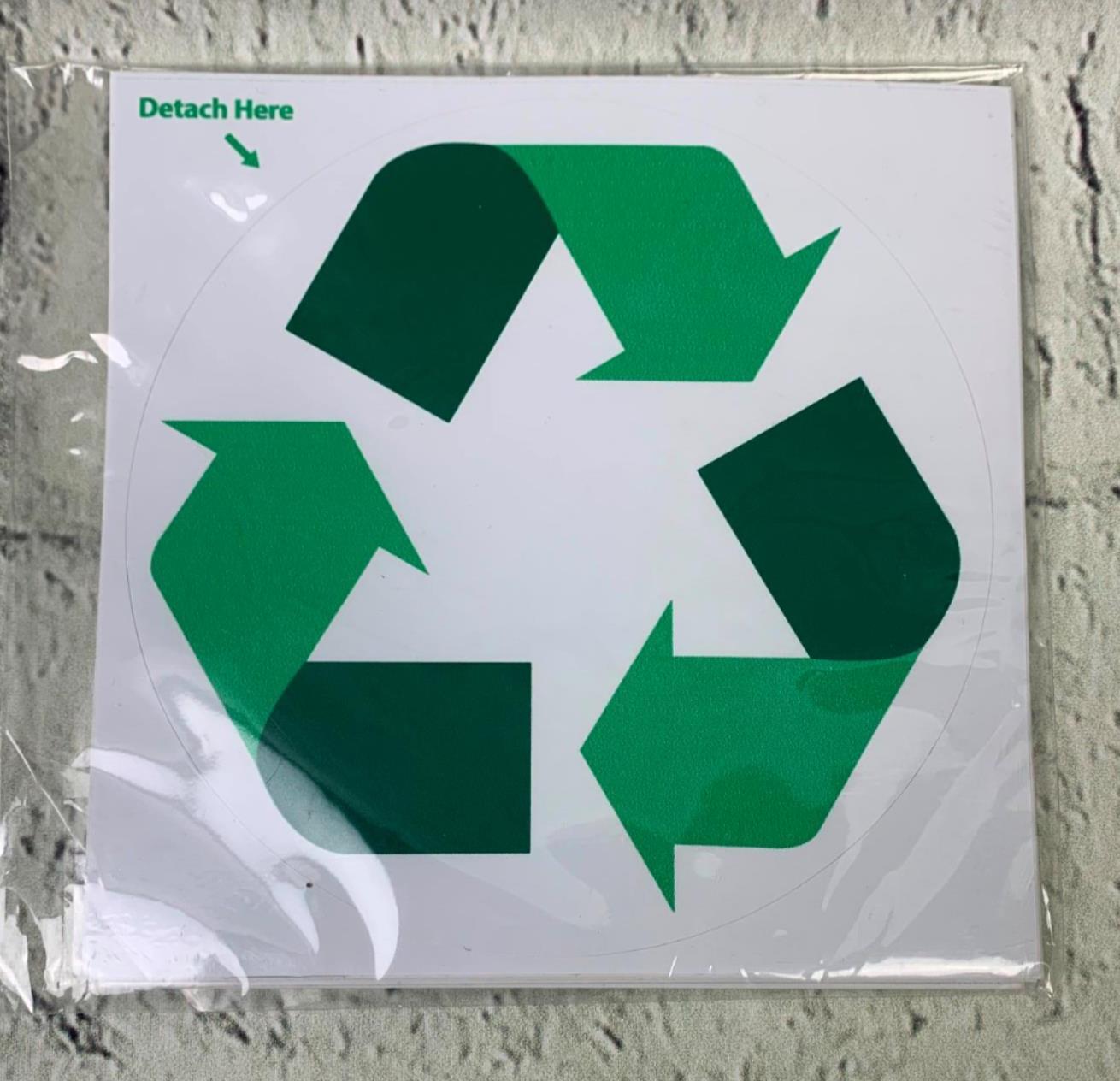 10 Pack Large Recycle Sticker 5in x 5in Logo Symbol to Organize