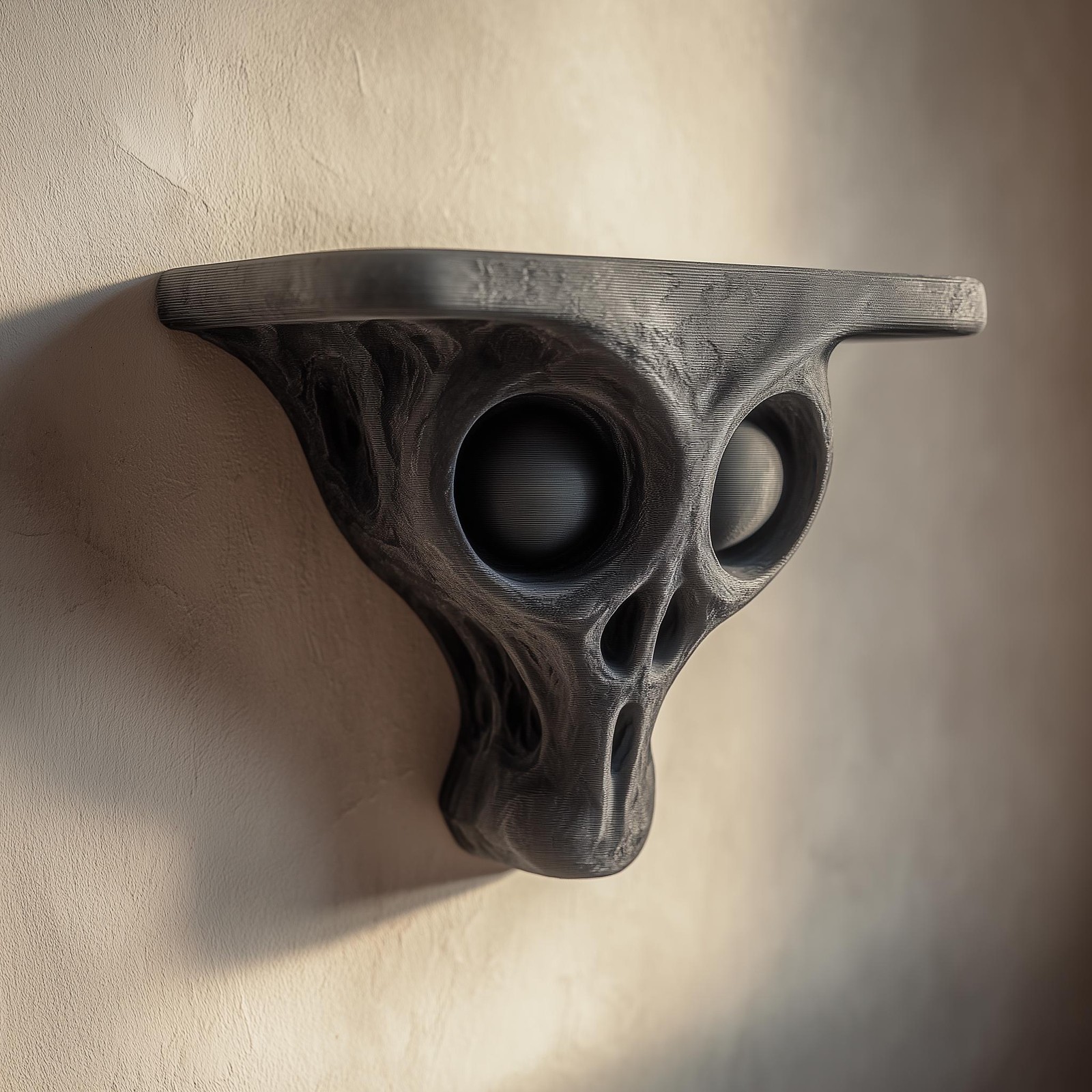 3D Printed Alien Skull Wall Shelf | Sci-Fi Horror Floating Ledge | Dark Fantasy