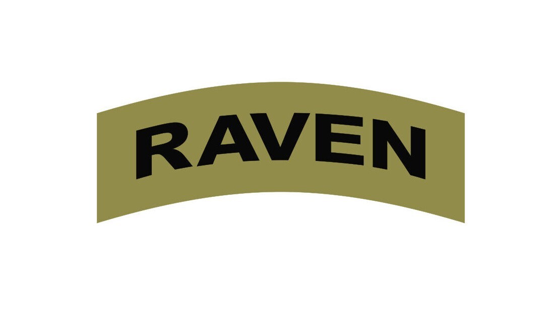 Raven Tab Vinyl Decal/Sticker Olive/Black