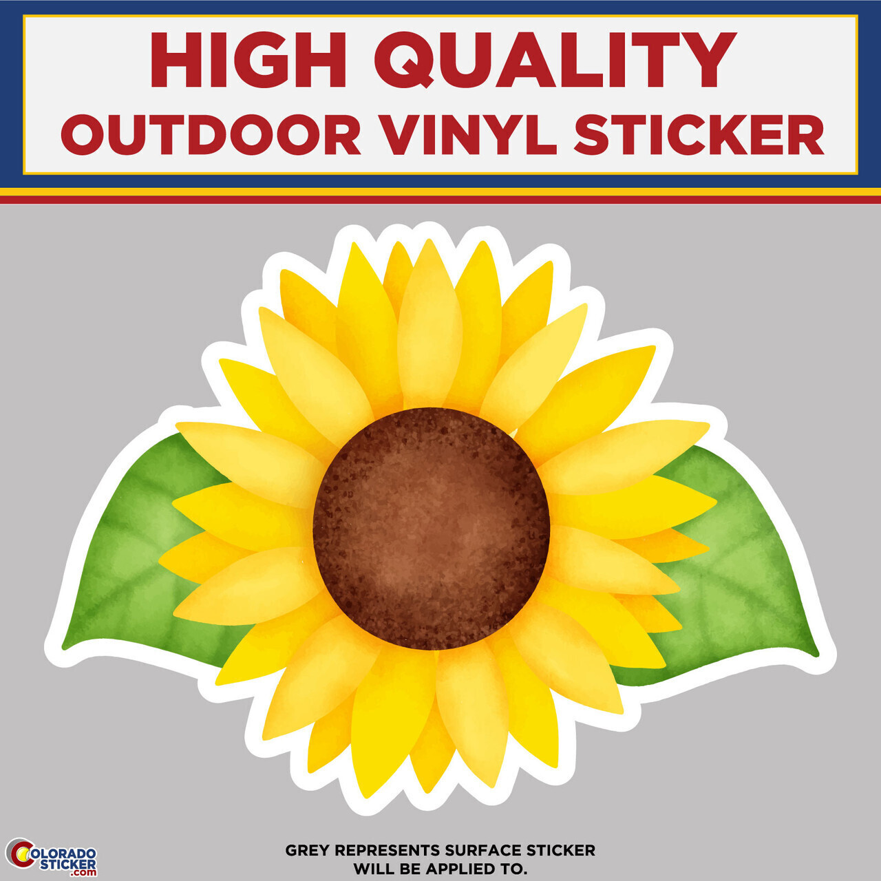 Sunflower With No Stem, High Quality Vinyl Stickers