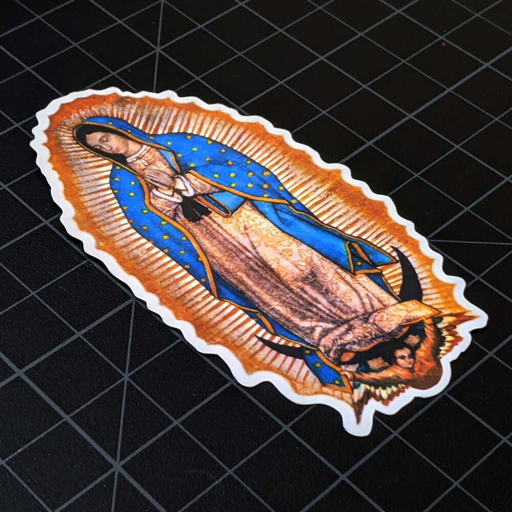 Our Lady Of Guadalupe Catholic Inspirational Vinyl Decal Laptop Sticker 4 x 2"
