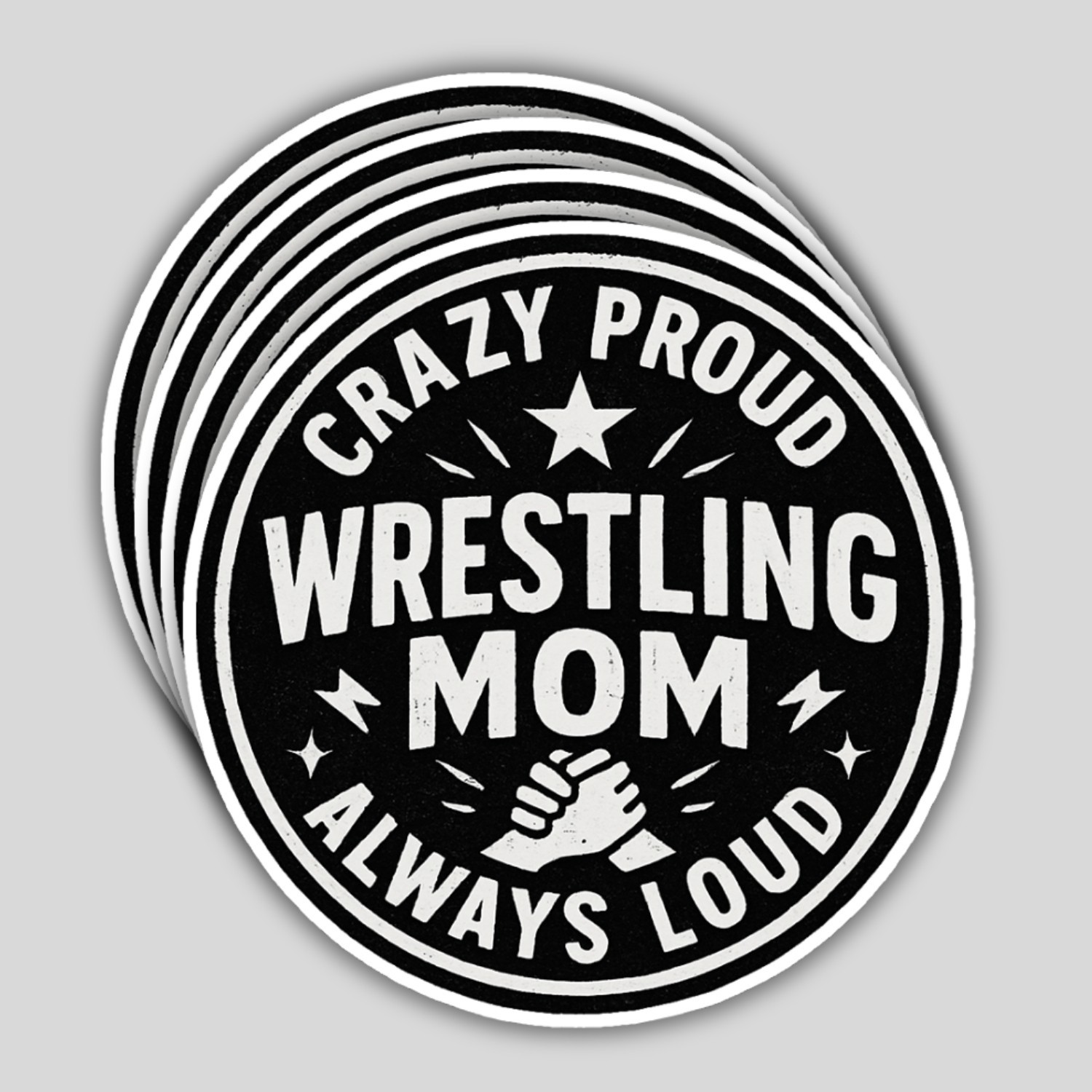 4Pcs Wrestling Mom Stickers: Waterproof Vinyl Decals – Proud Sports Mom Gift