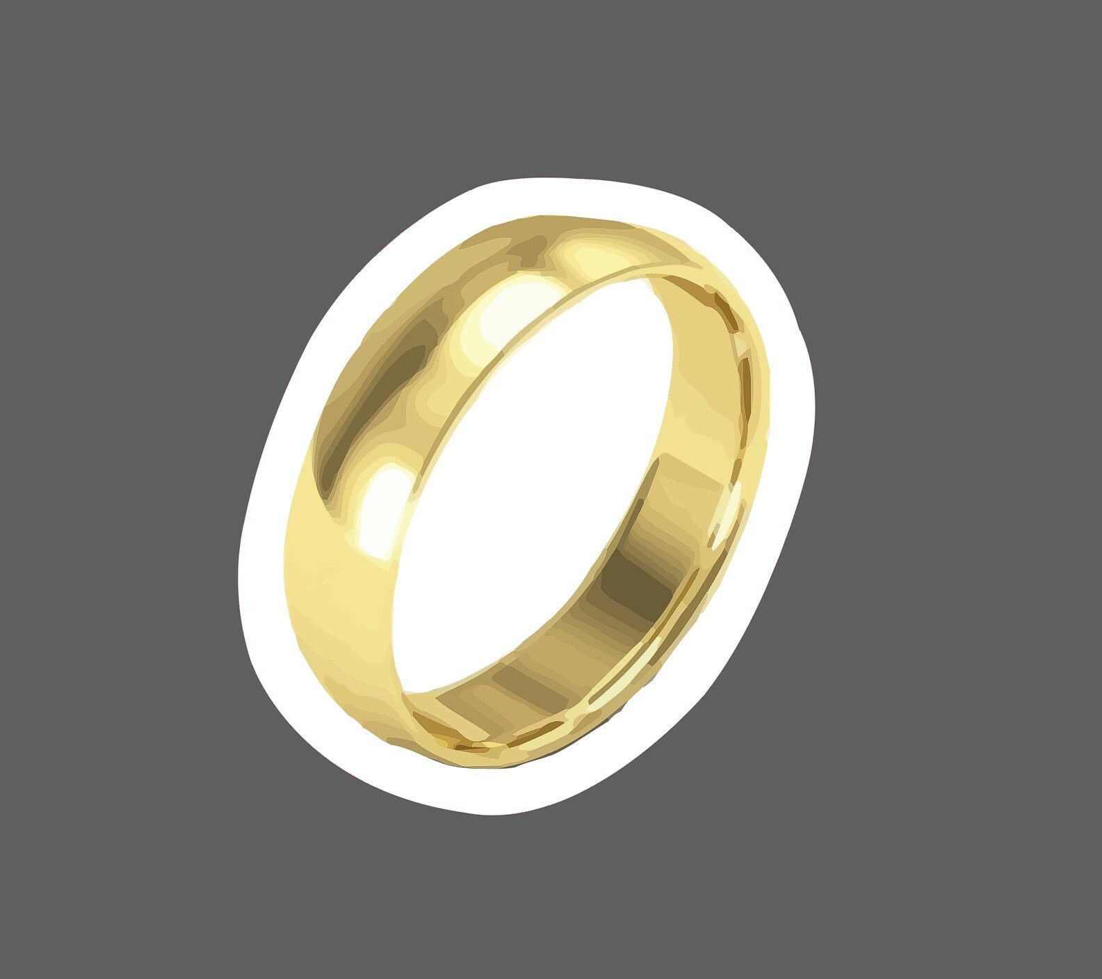 Gold Ring Sticker Precious Realistic Waterproof Movie Book Marriage Gift NEW