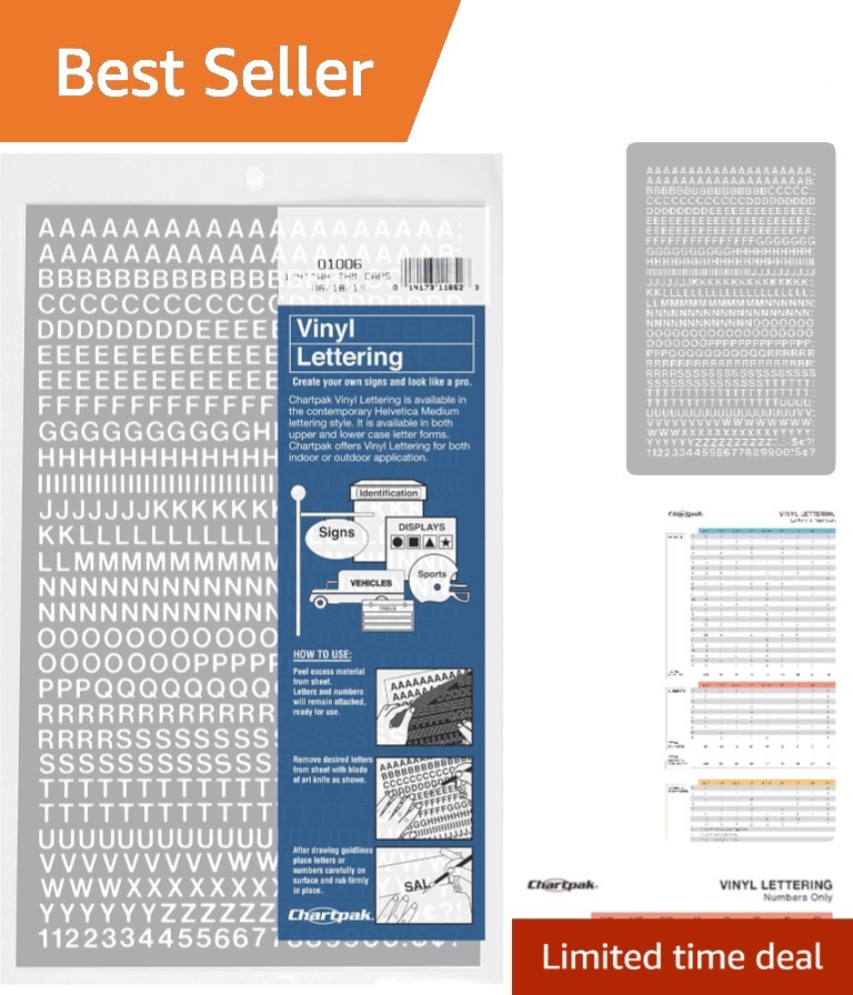 Craft and Identify with White Vinyl Capital Letters & Numbers, 1/4" – 610 Count