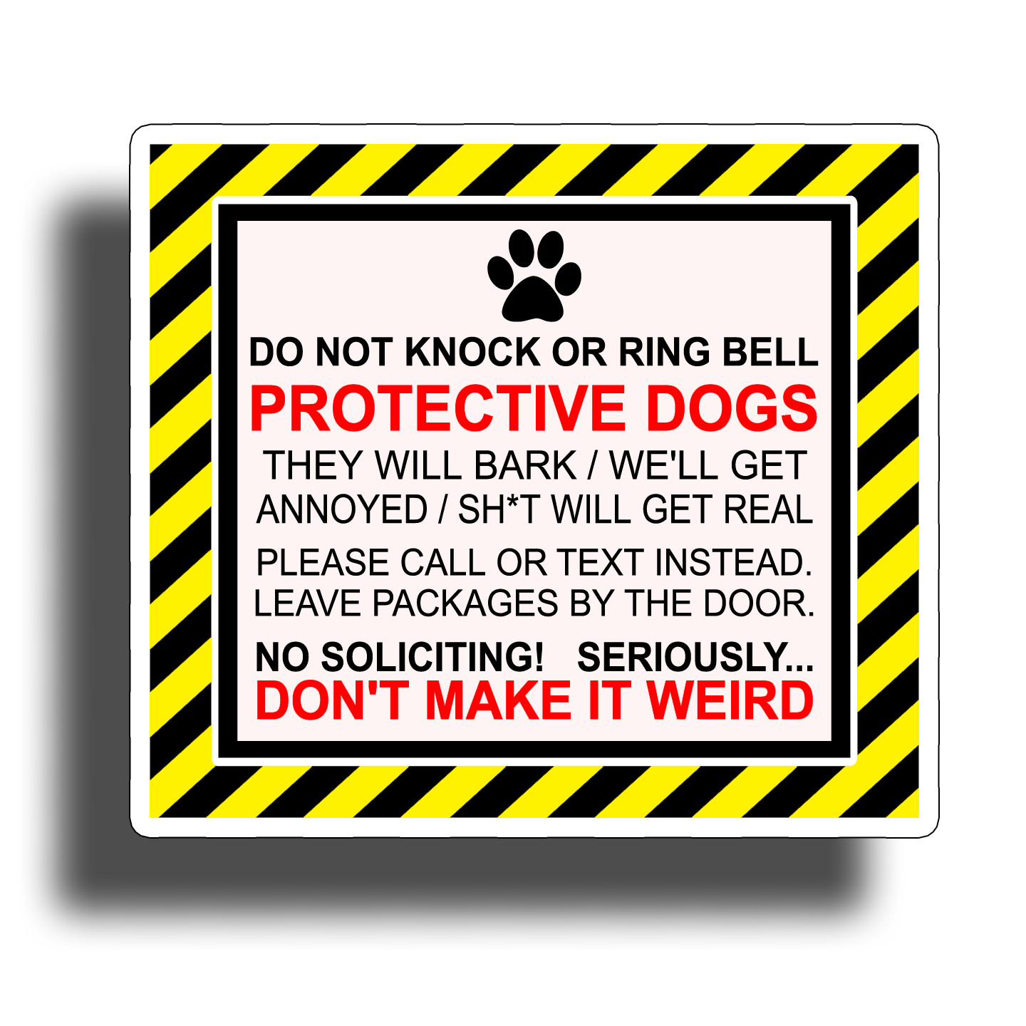 Protective Dog Sticker No Soliciting Window Door Vinyl Sign Decal K9 Pet Home