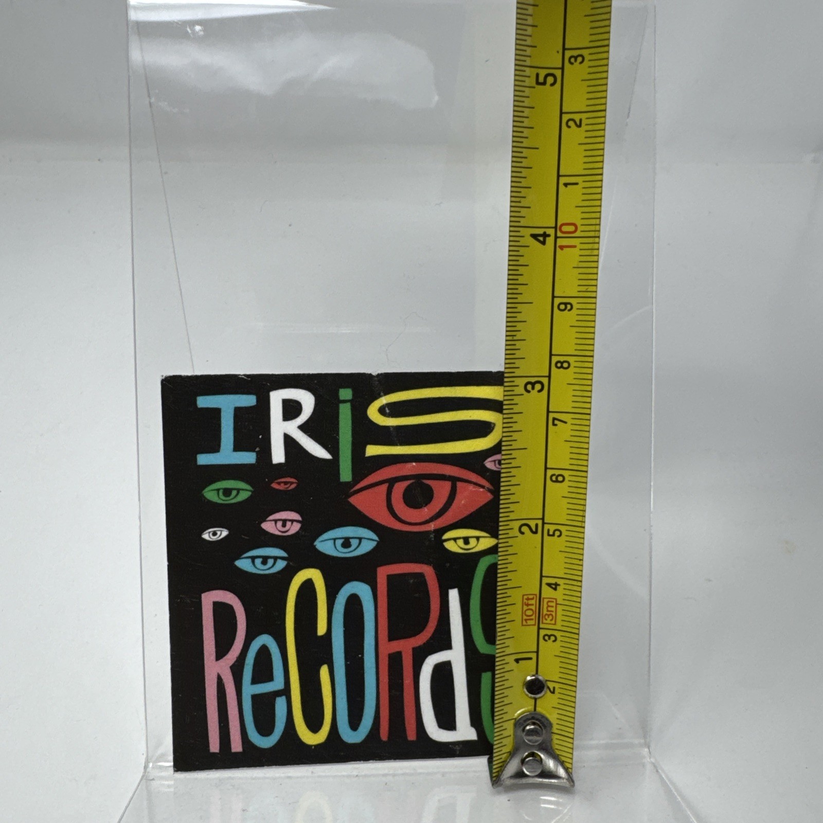 iris records sticker eyes logo black Multicolored 3’x3’ record Label