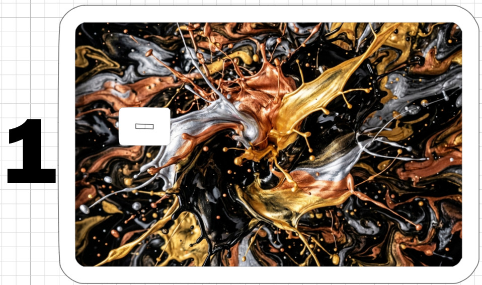 Paint Splash Credit Debit ATM Card Skin Sticker Gold Silver Black White Copper