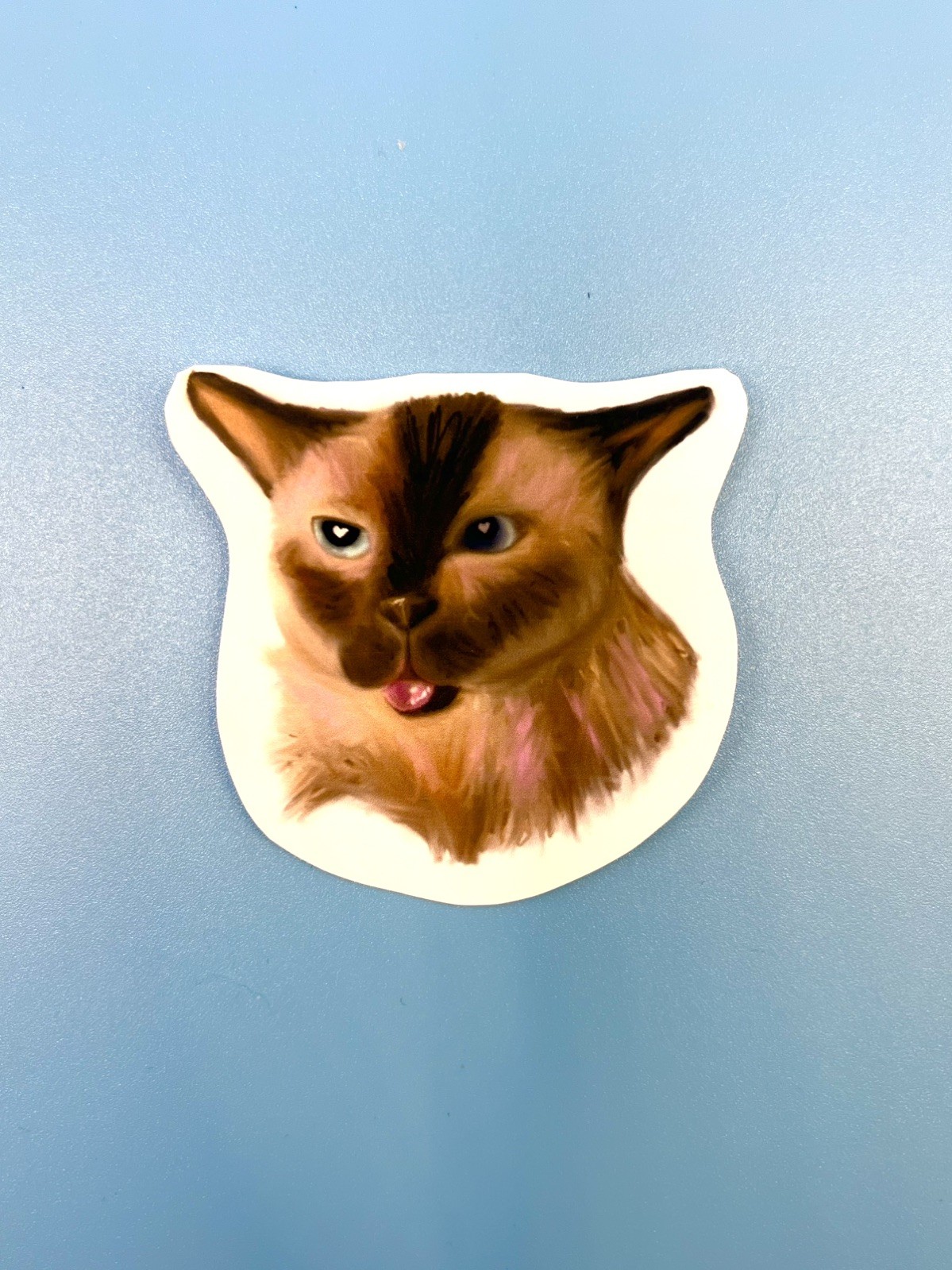 Glossy Cat Vinyl Waterproof Sticker, size is slightly bigger than 1inx1in