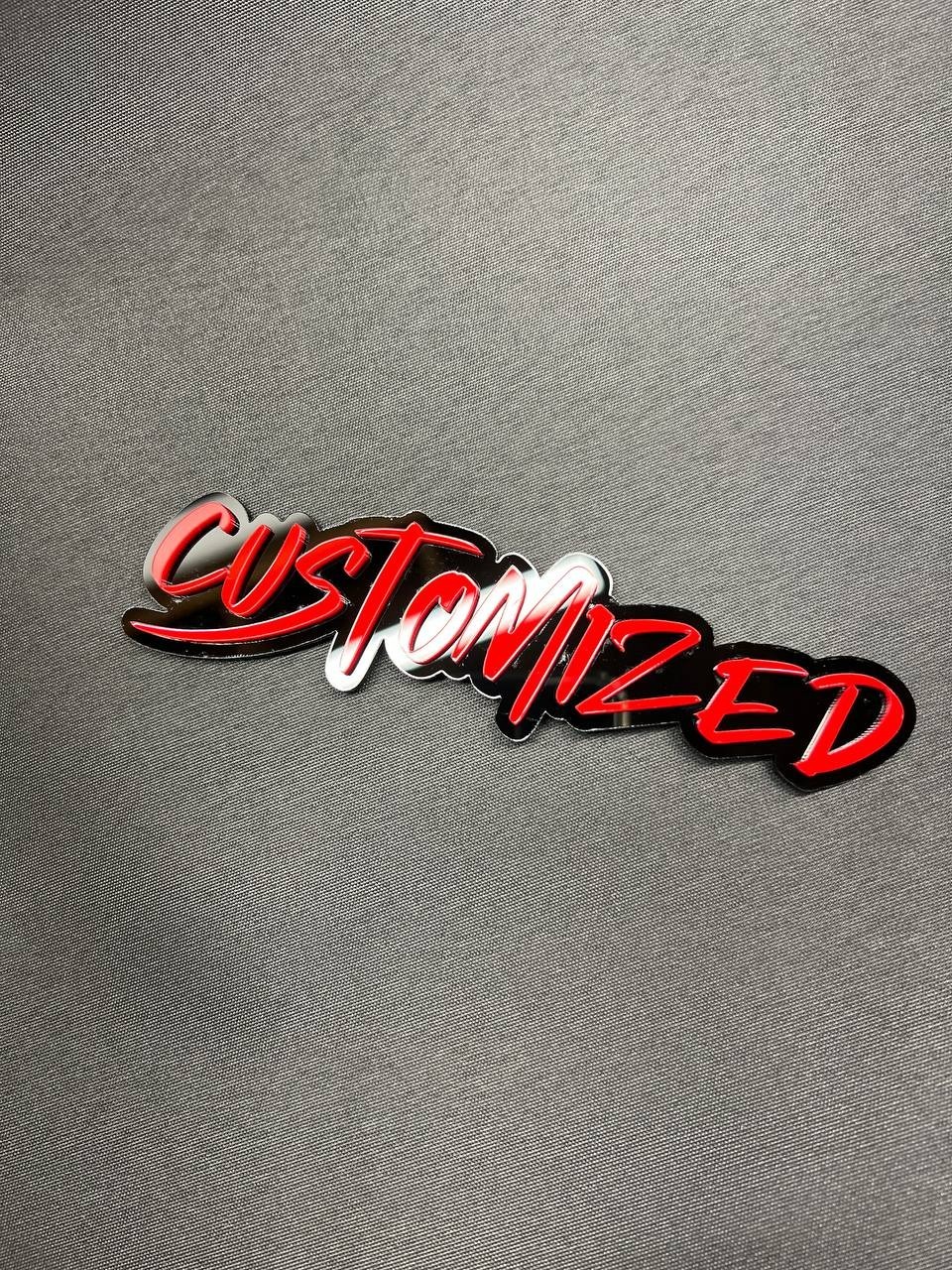 1X Custom Graffiti Font Acrylic Emblem Multicolor Personalized Car Badge text
