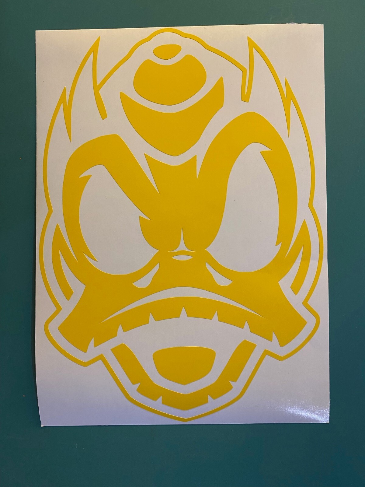 Oregon Ducks Combat Duck Decal – Sticker Die Cut YELLOW