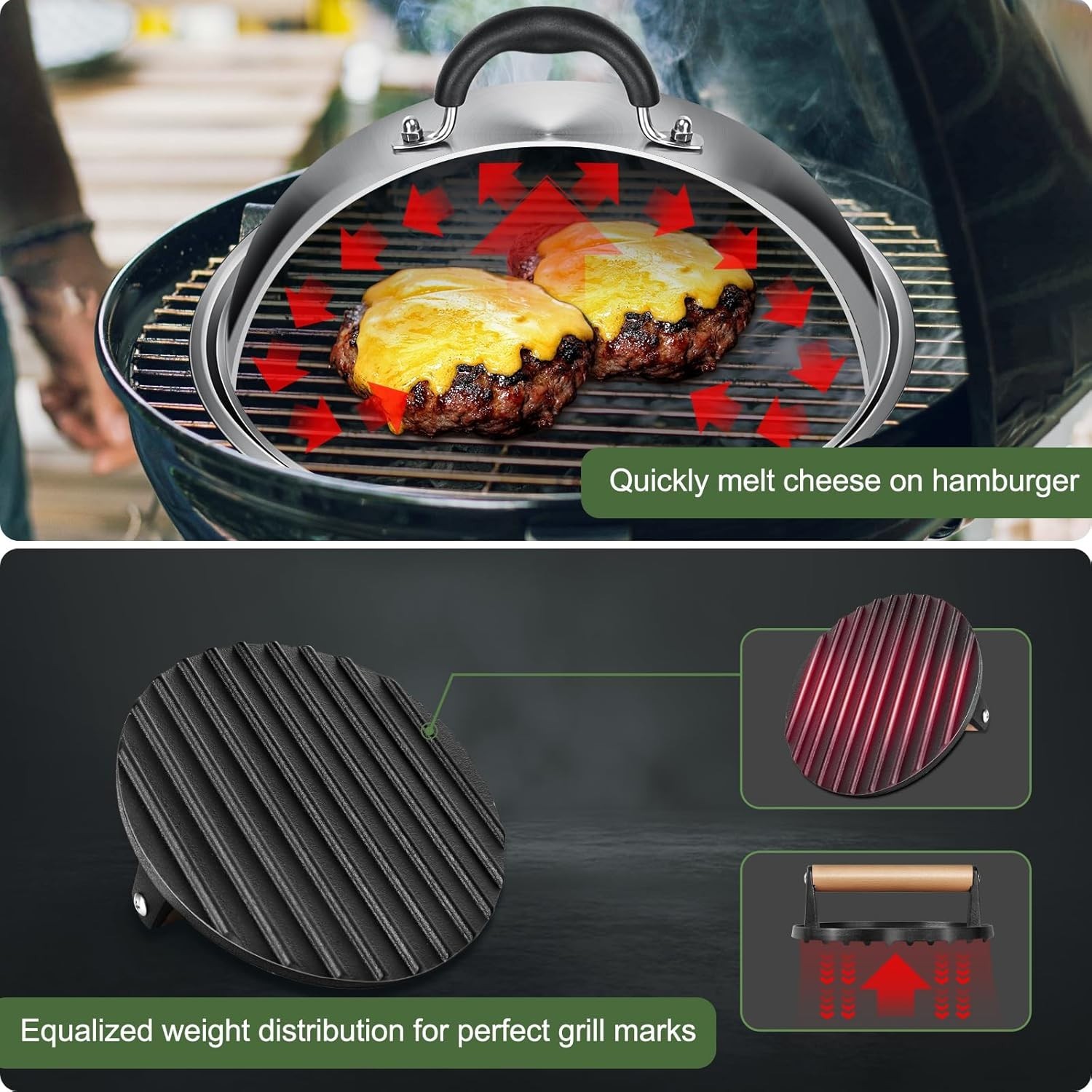 Griddle Accessories for Blackstone, Commercial Grade 12 Inch Heavy Duty Round Me