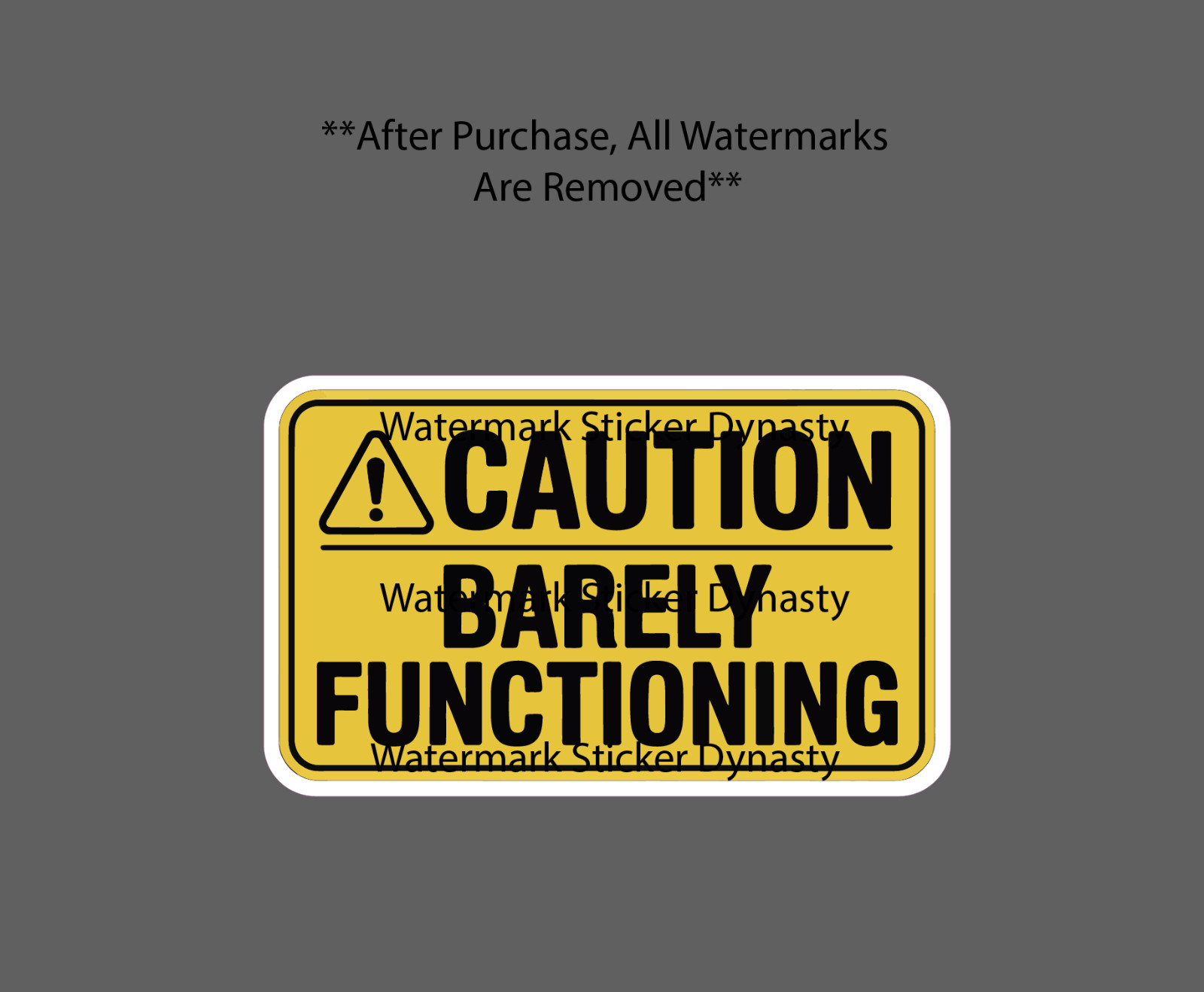Barely Functioning Sticker Waterproof Decal Caution Warning Gift NEW