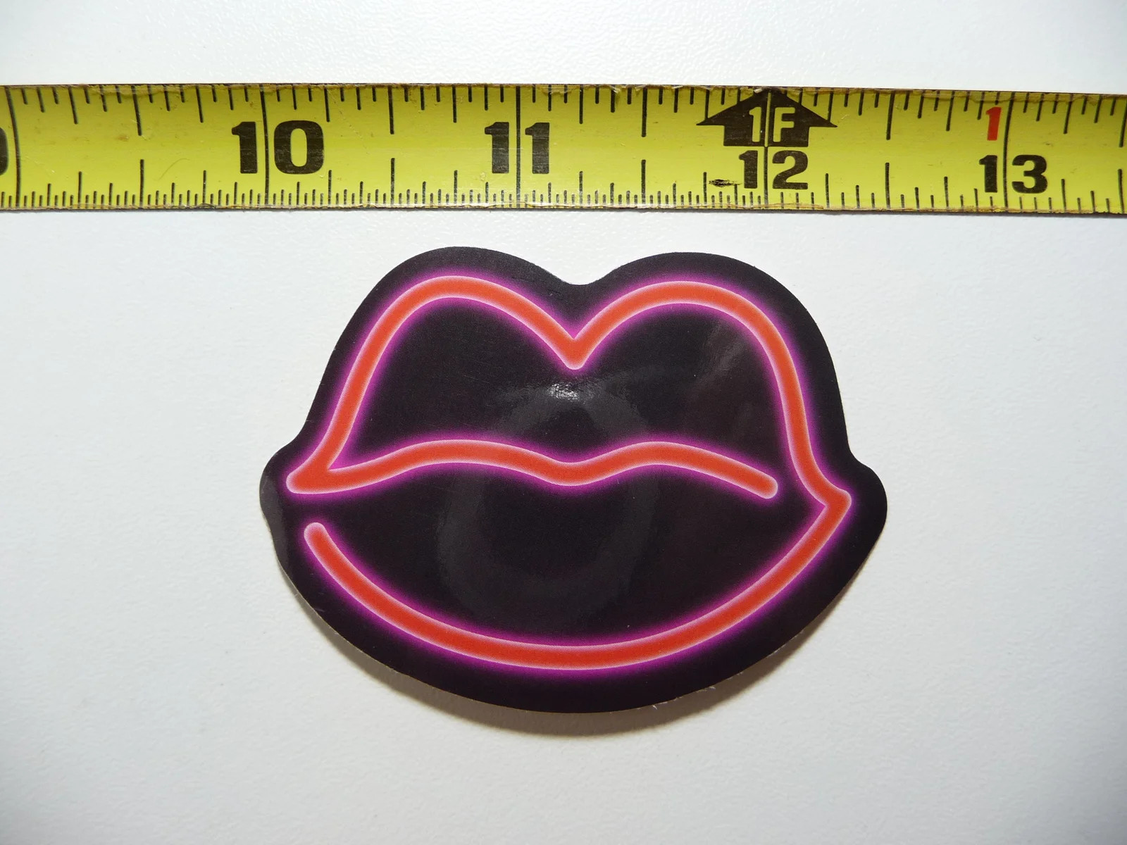 NEON SMALL STICKER DECAL LIPS KISS ORAL LOVE AFFECTION FUNNY DECORATION