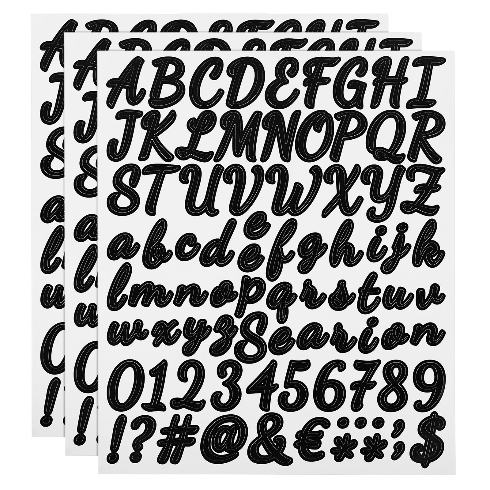 Vinyl Letters and Numbers Stickers, 252 Pieces (Black, 2.5 cm)