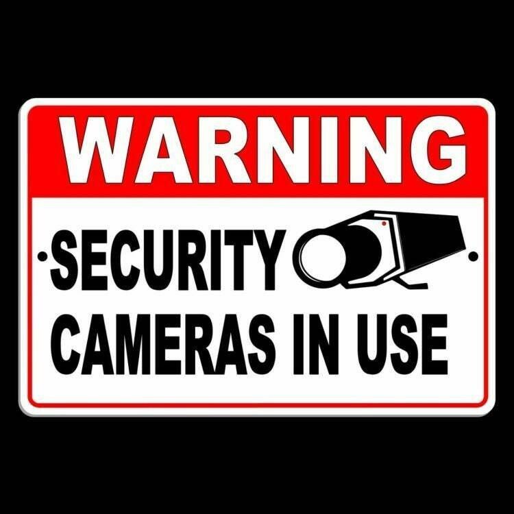 Warning security cameras in use Metal Sign/ Magnetic Sign / Decal surveillance
