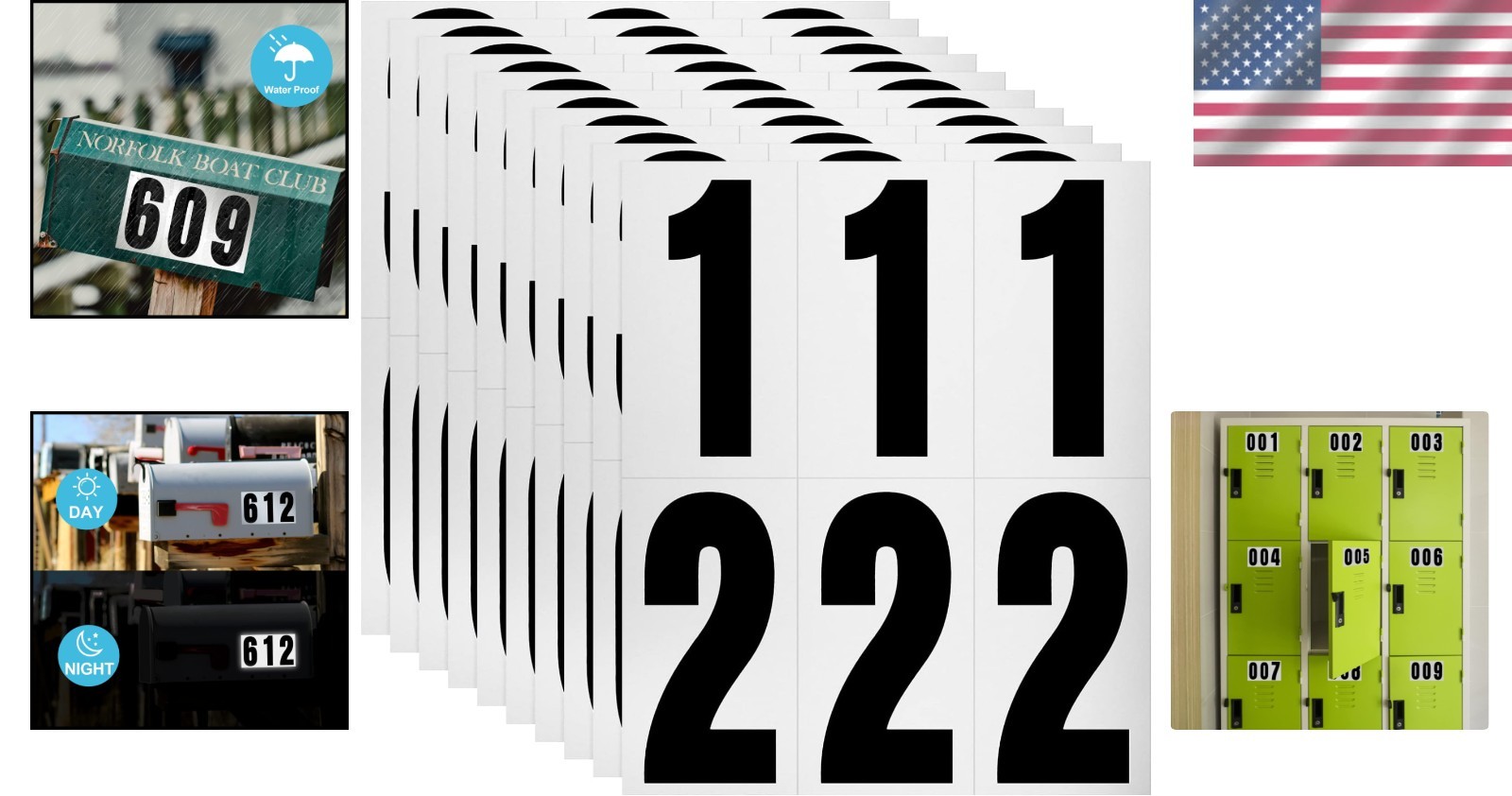 Versatile Reflective Number Stickers for Mailboxes, Doors & Vehicles – 60 Count