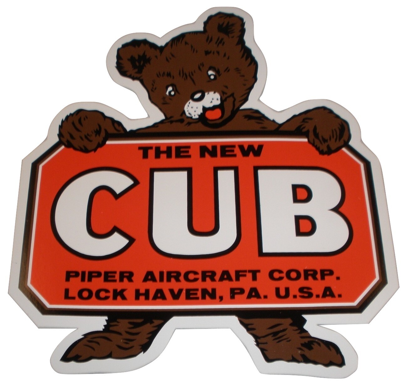 Piper J-3 Cub Peel & Stick Vinyl Decal 8" X 9", Vintage Aviation DEC-0114