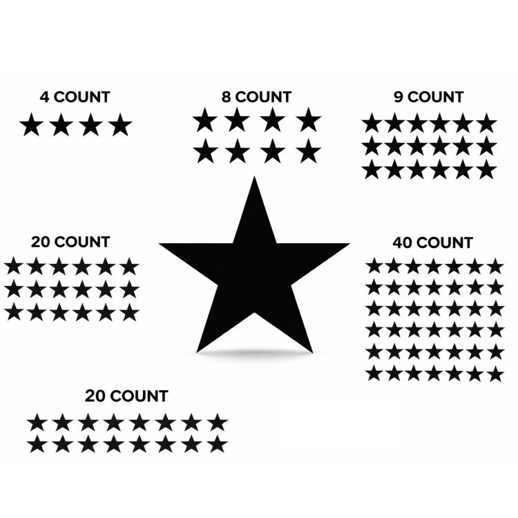 Premium Glossy Star Stickers Outdoor Vinyl Decal – Pick Size & Color Waterproof