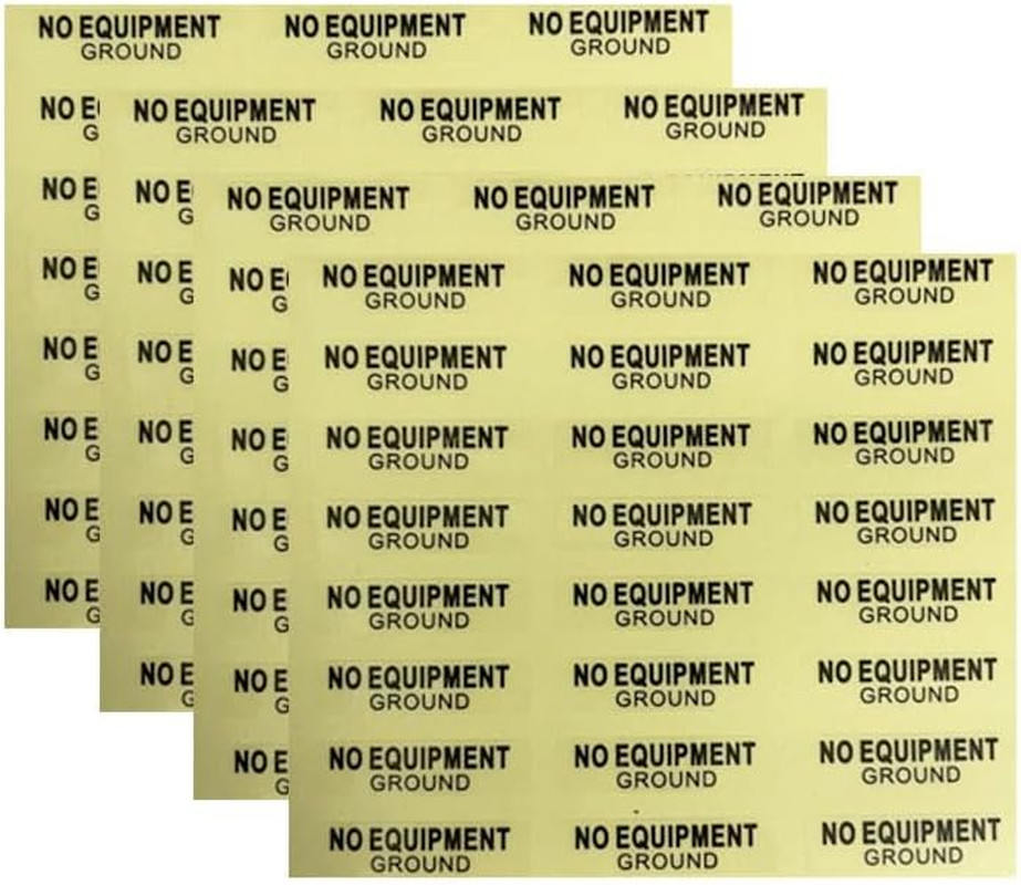 96Pcs NO Equipment Ground Protected Outlet Receptacle Stickers, Small 0.25 X 1.0