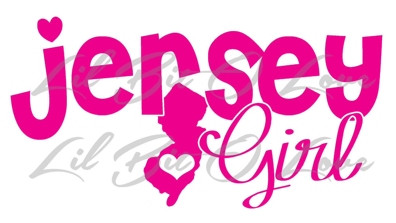 Jersey Girl Vinyl Decal Sticker New Jersey State with Heart Car Auto Vehicle