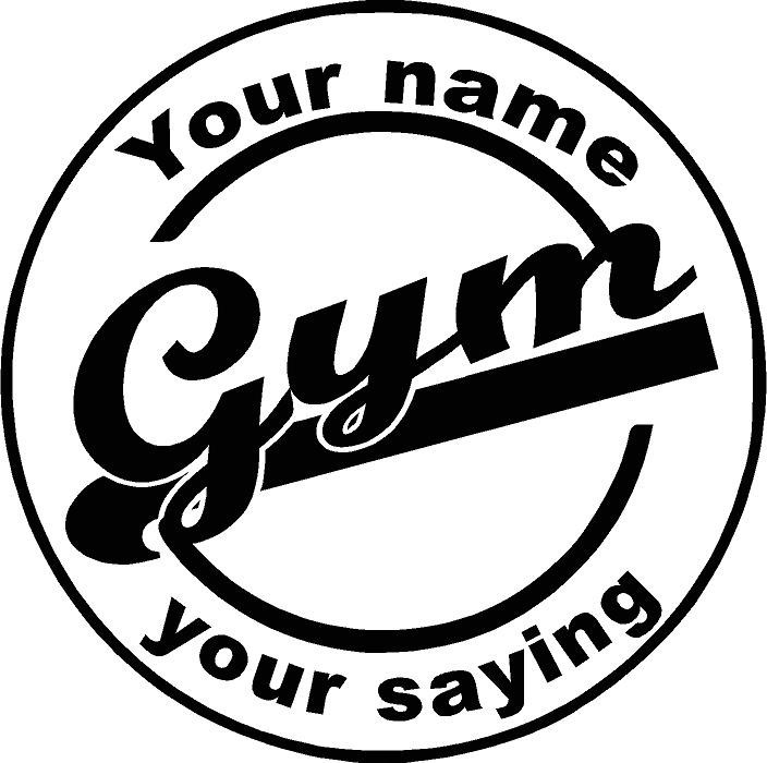 Personalized GYM wall vinyl decal- custom fitness, workout room