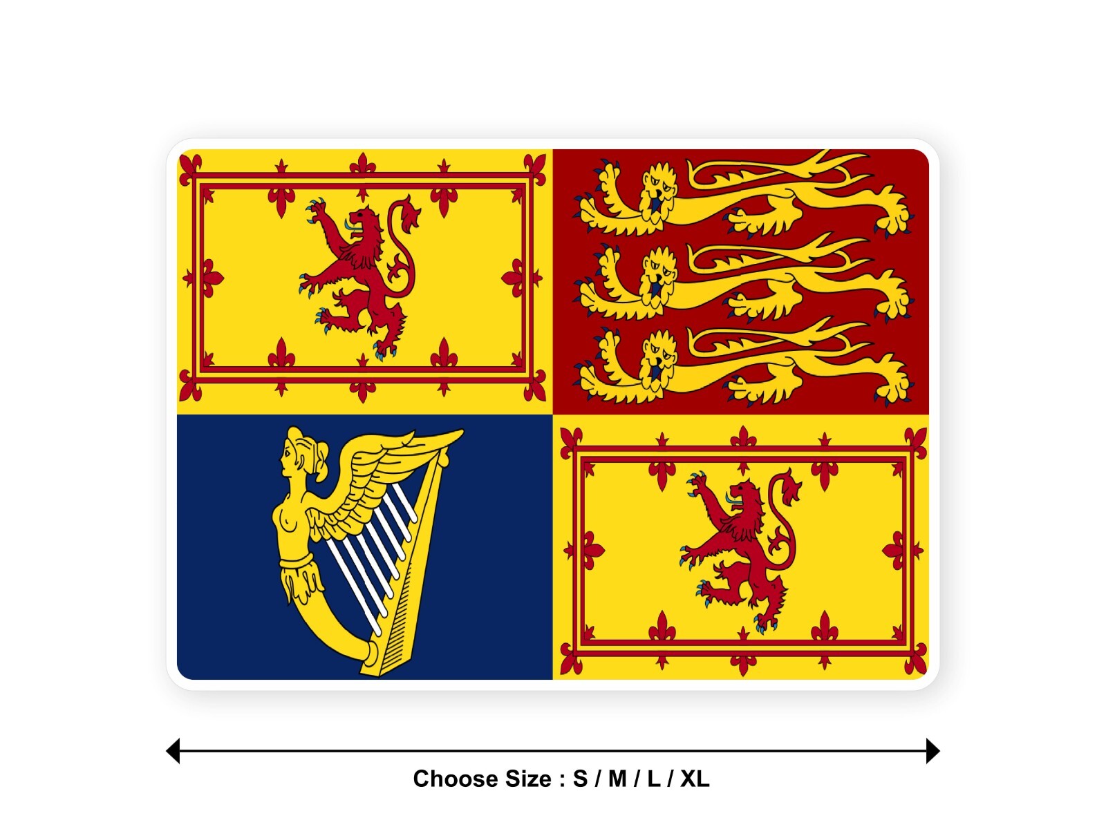 Sticker flag UK ROYAL STANDARD KING CHARLES united kingdom country decal