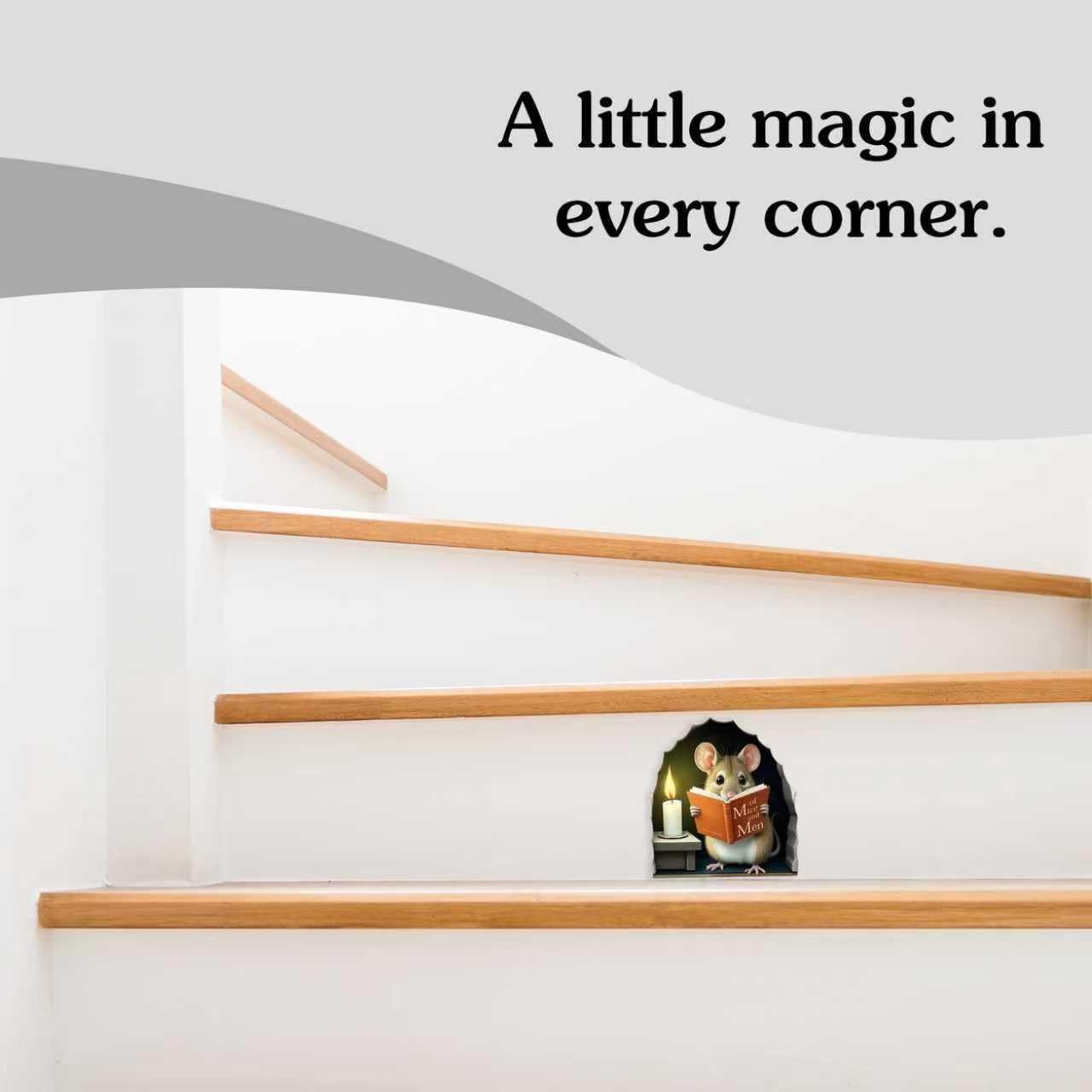 3D Mouse Hole Wall Decals Peel and Stick, Sticker with 3D Effect, Funny Wall …