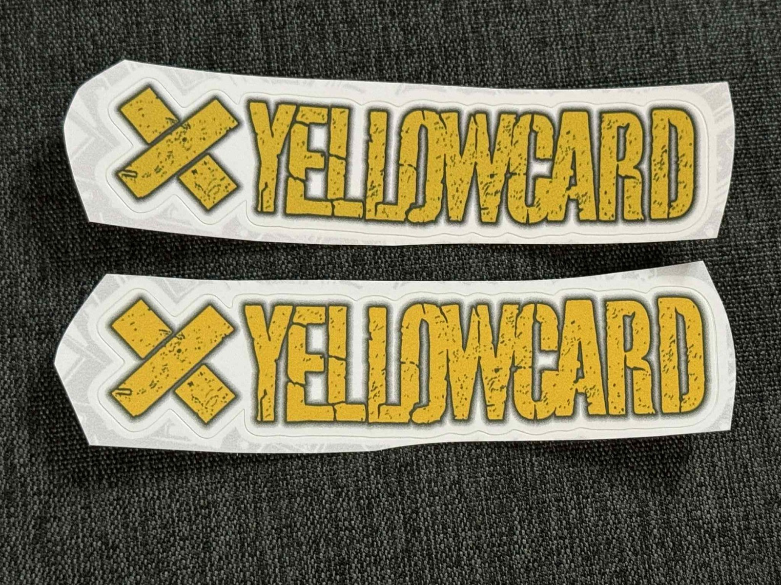 Lot of 2 YELLOWCARD 1" x 4 1/4" Band STICKERS Yellow Black White FAST! FREE!
