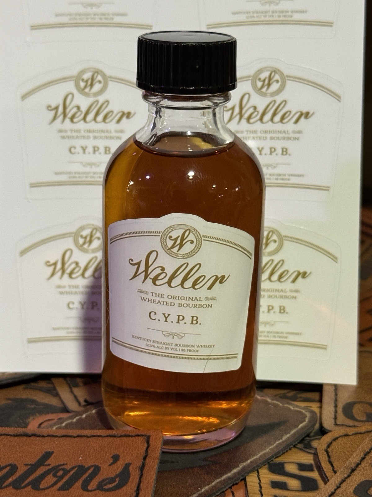 Mini Bottle Label Stickers – Weller Wheater Bourbon Vertical – 6 Stickers – CYPB