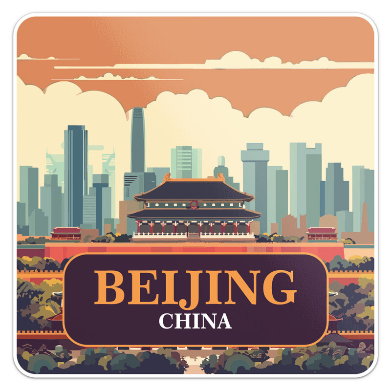 China Beijing City Vinyl Decal Waterproof Car Bumper Sticker
