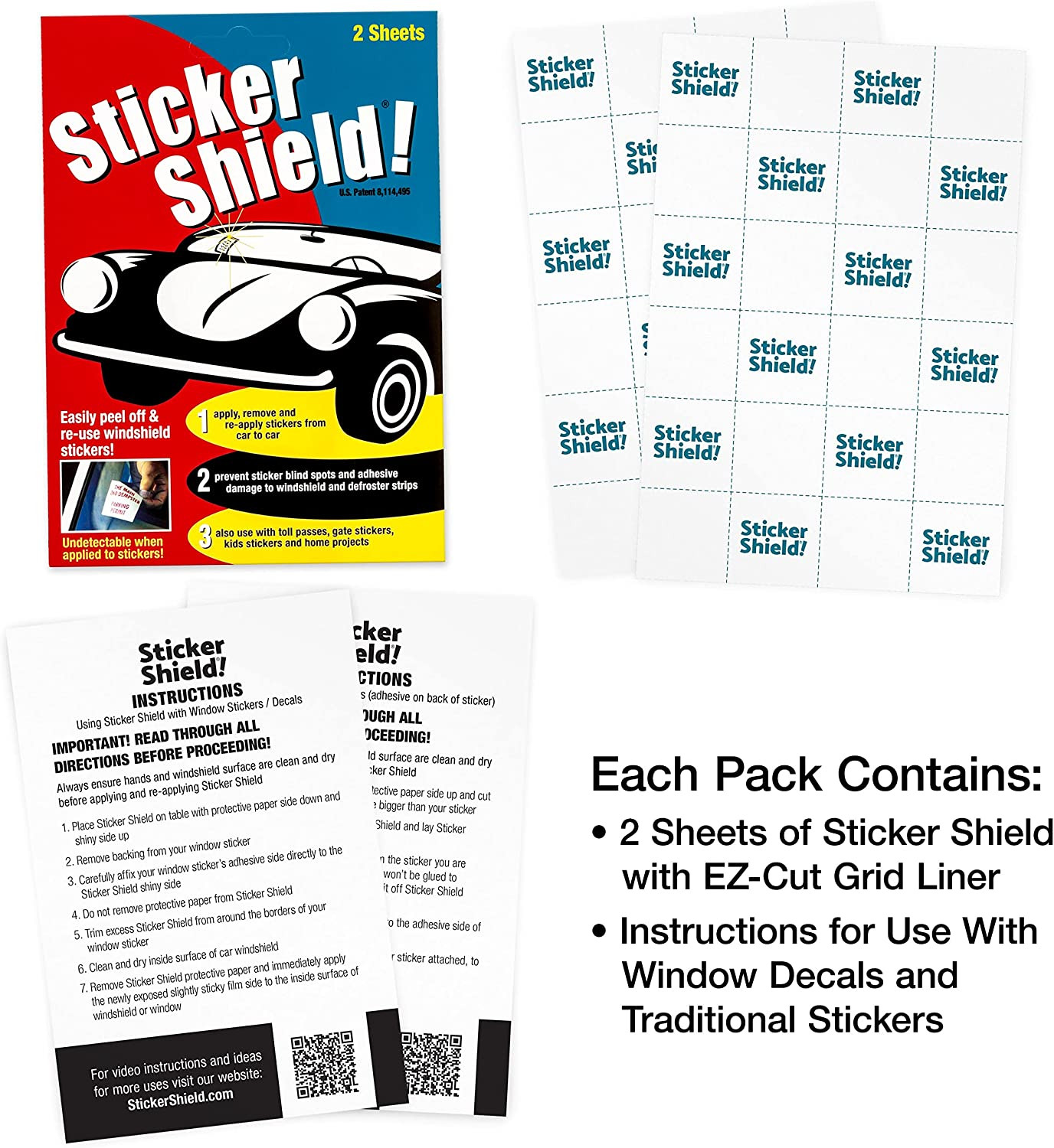 Windshield Sticker Applicator for Easy Application, Removal and Re-Application f