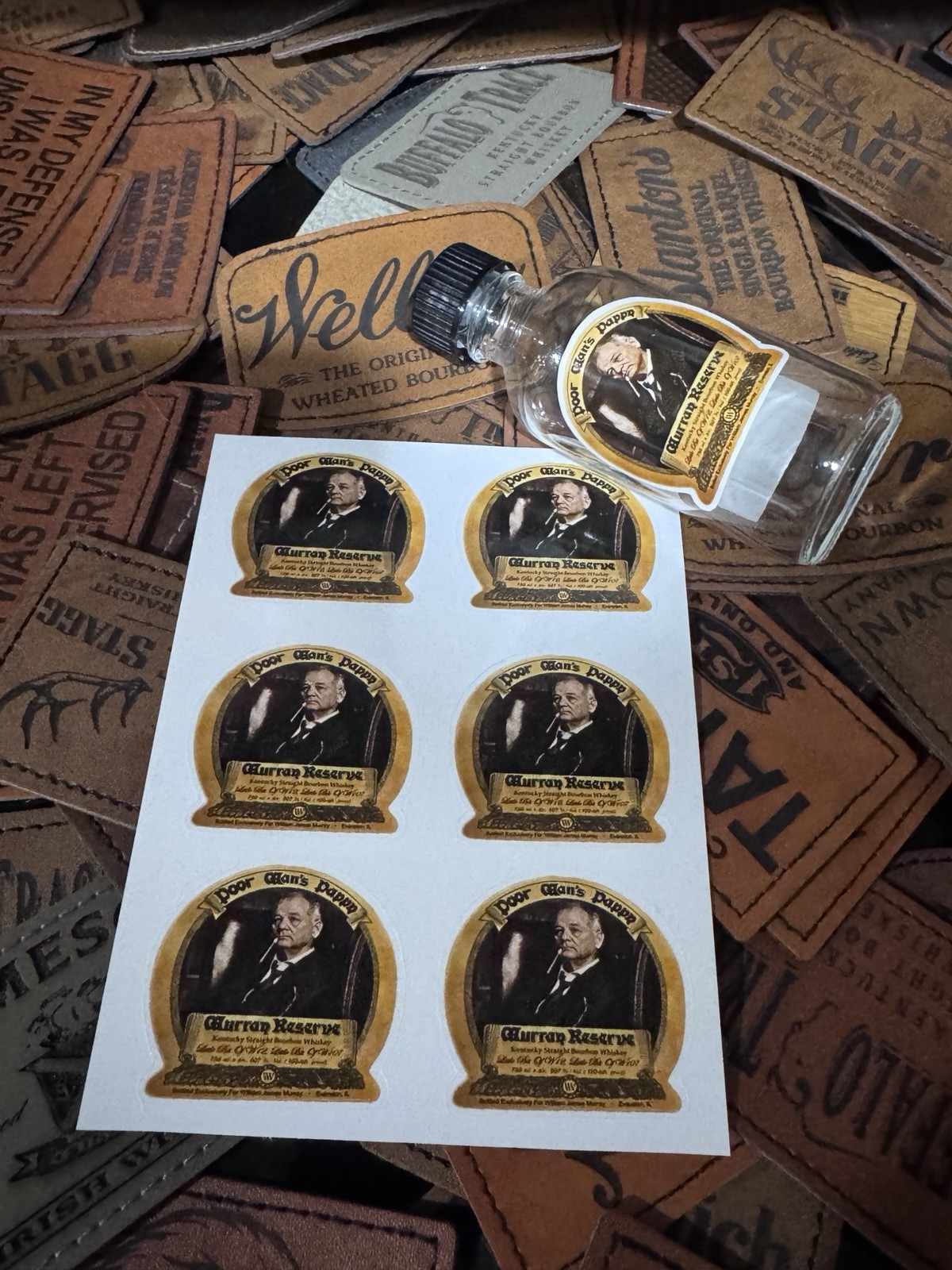 Vinyl Bottle Label Stickers – Poor Man’s Pappy Van Winkle – 6 Stickers