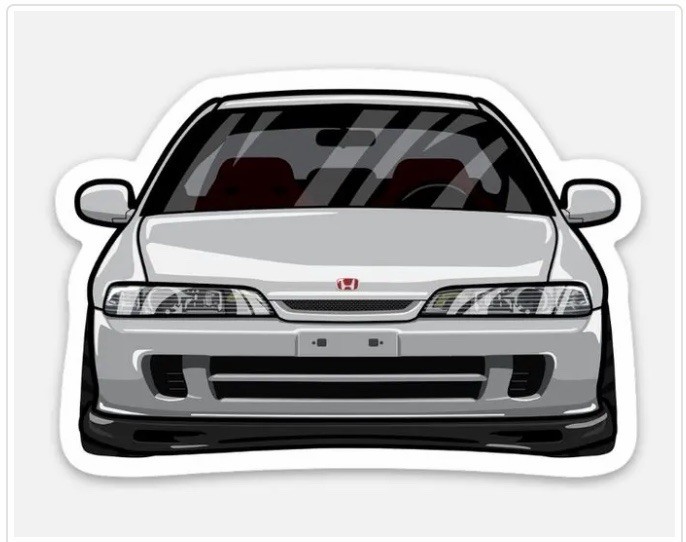 3” Integra Sticker Dc Type R Decal Matte Finish Dishwasher Safe