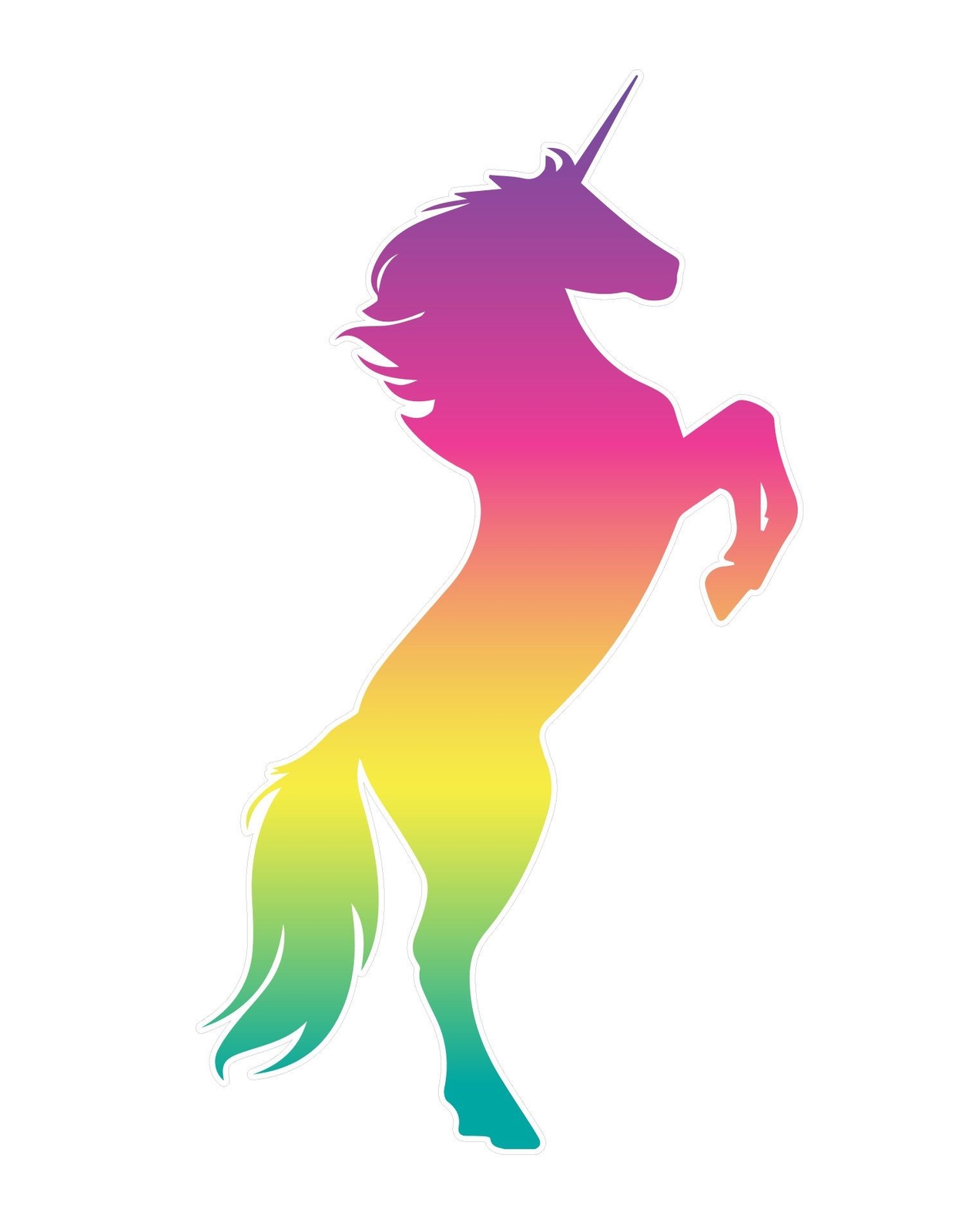 Rainbow Unicorn Wall Decal Sticker. Girl’s bedroom decor. Fantasy Silhouette Des