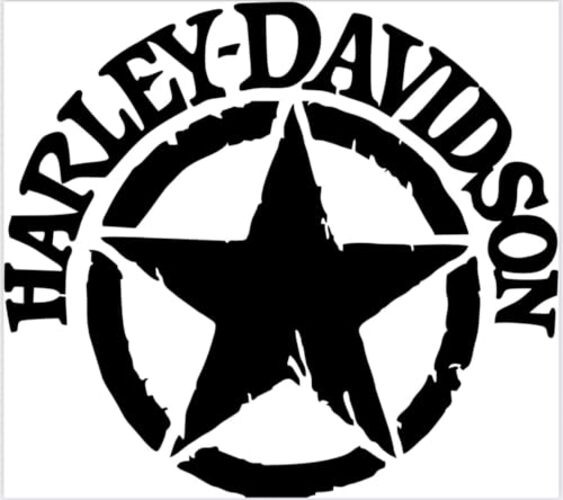 Motorcycle Bar and Shield Star Design #1 Vinyl Decal Sticker Car HD Moto Black