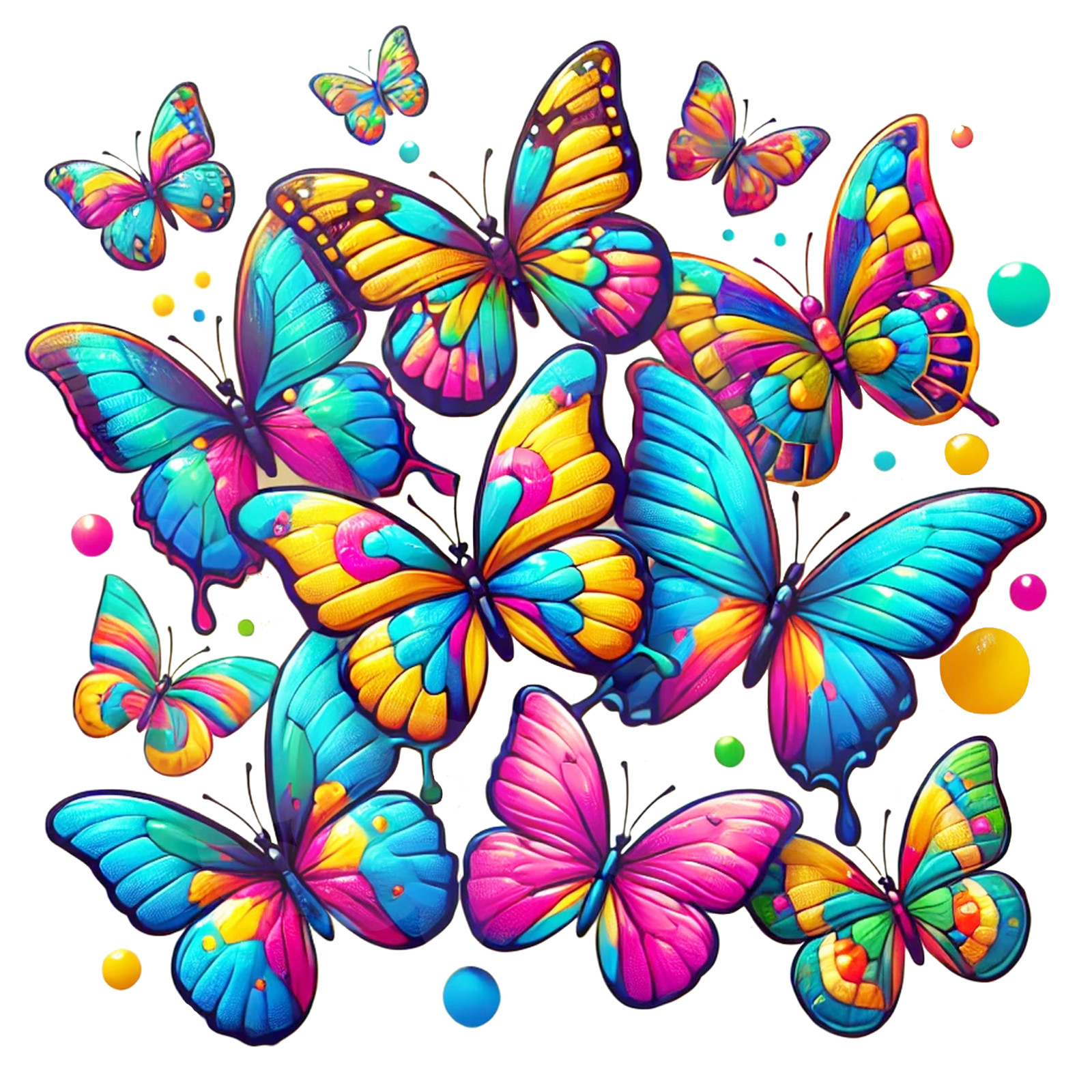 Rainbow Butterfly Collection Sticker Colorful Fantasy Butterflies Vinyl Decal Ar