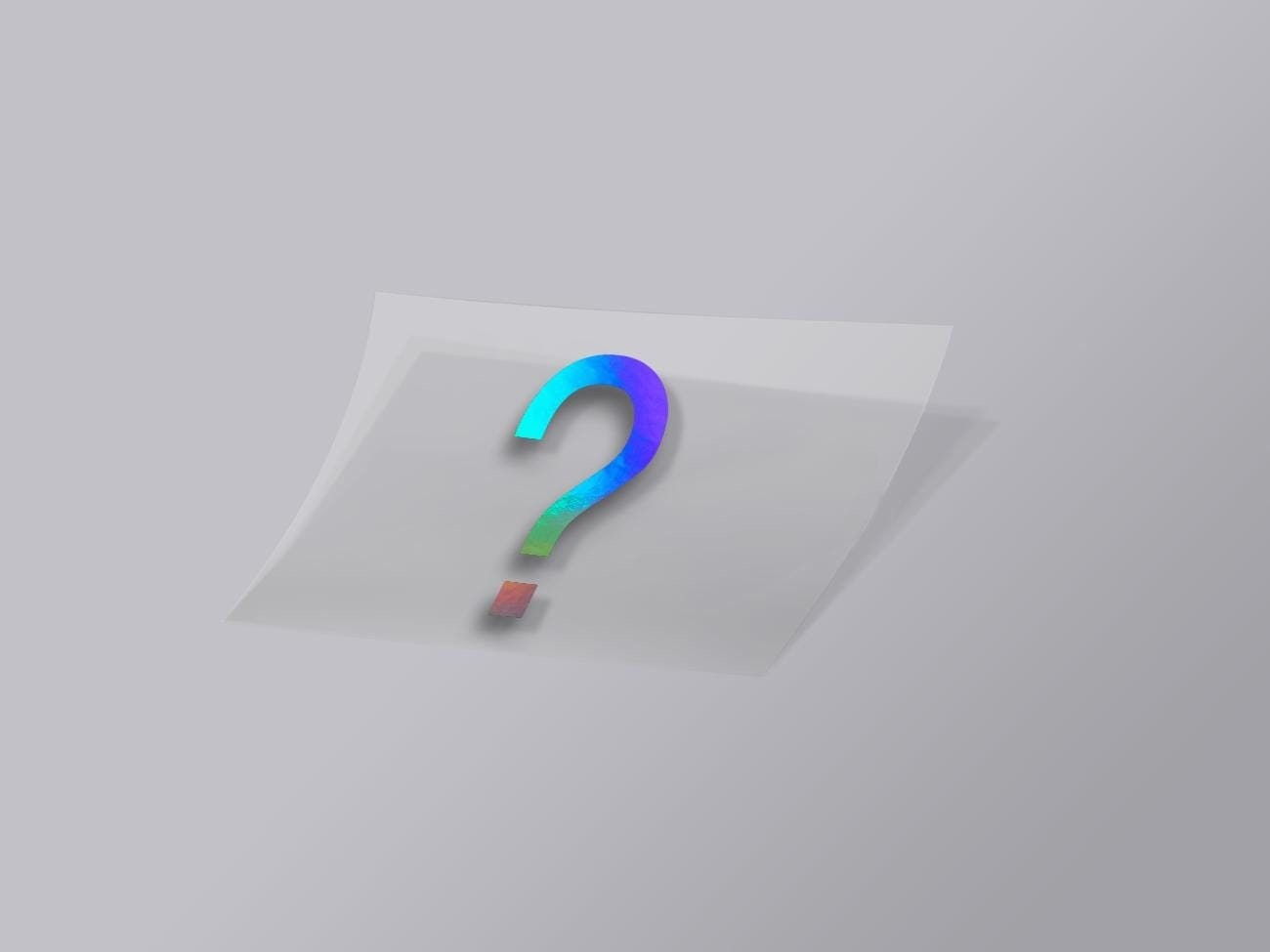 Question Mark Decal ? 55+ Colors Oil Slick, Reflective, Holographic Glitter Opal