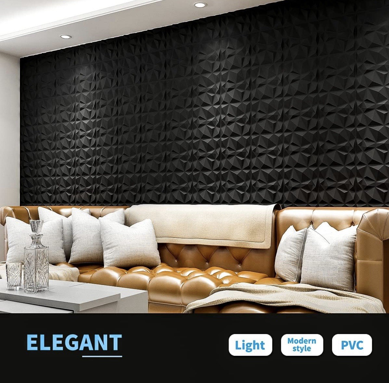 Art3d Decorative 3D Wall Panels in Diamond Design, 12"x12" Matt White (33 pack)