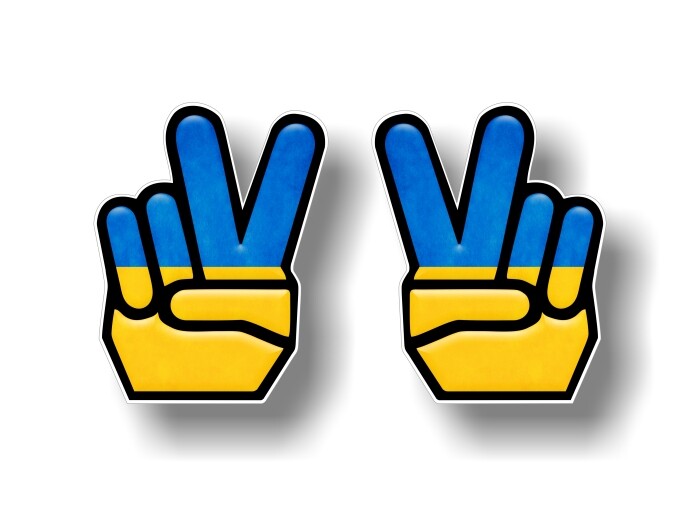 2 Peace UKRAINE 5" Vinyl Decals Support Solidarity for Ukrainian Flag Stickers