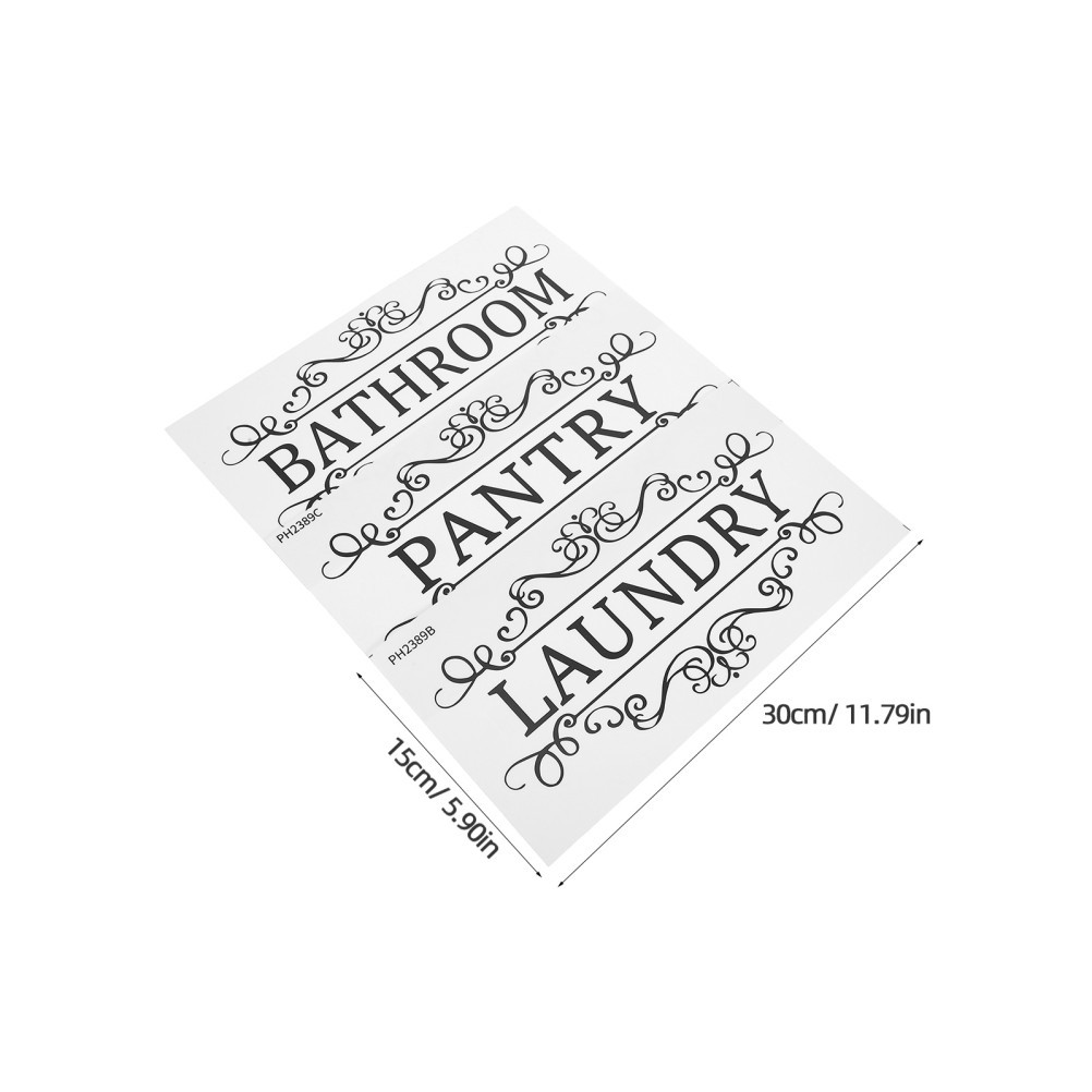 6 Pcs Multifunctional Door Sticker Sign Toilet Bathroom Decor Front