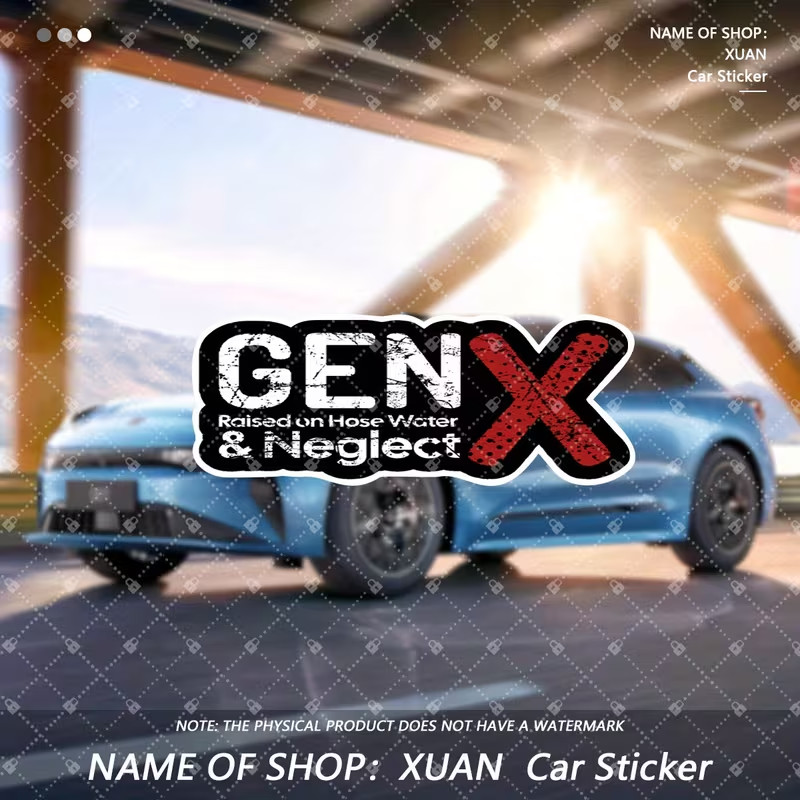 Gen-X Sticker Vehicle Decals, Bumper Stickers, Car Stickers, Waterproof 7 inches