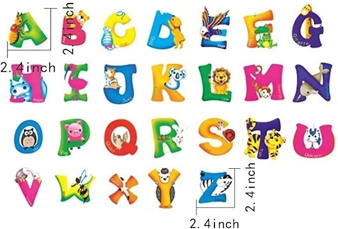 Kids Toddler Nursery Wall Decor Art Removable Decal Stickers Alphabet Animals